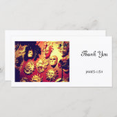 Venetiaanse Carnavalsmaskers Bedankkaart (Voorkant / Achterkant)