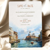 Venetiaanse Elegantie Waterfront Save-the-Date Kaart