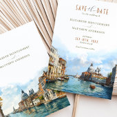 Venetiaanse Elegantie Waterfront Save-the-Date Kaart