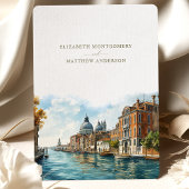 Venetiaanse Elegantie Waterfront Save-the-Date Kaart