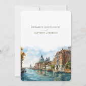 Venetiaanse Elegantie Waterfront Save-the-Date Kaart (Achterkant)