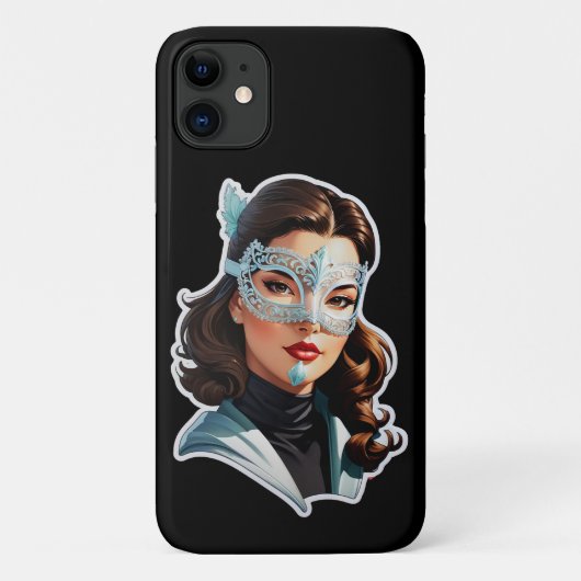Venetiaanse gemaskerde dame Case-Mate iPhone case (Achterkant)