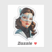 Venetiaanse gemaskerde dame sticker (Vel)