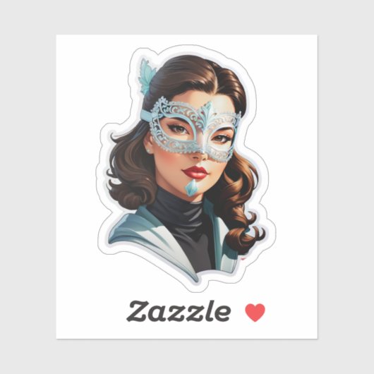 Venetiaanse gemaskerde dame sticker (Vel)