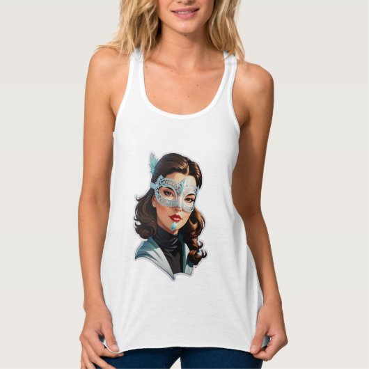 Venetiaanse gemaskerde dame tanktop (Voorkant)