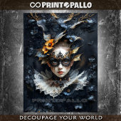 Venetiaanse gemaskerde dame tissuepapier