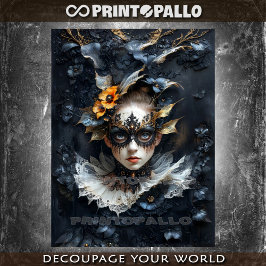 Venetiaanse gemaskerde dame tissuepapier