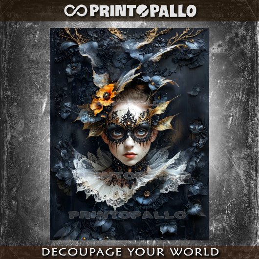 Venetiaanse gemaskerde dame tissuepapier