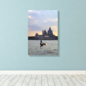 Venetiaanse gondel bij zonsondergang canvas afdruk (Insitu (Houten vloer))