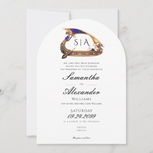 Venetiaanse gondel met ouders zwart wit bruiloft kaart (Voorkant)