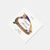 Venetiaanse gondel  zwart-wit bruiloft servet (Hoek)