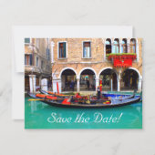 Venetiaanse Gondels Save-the-Date Kaarten (Voorkant)