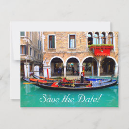 Venetiaanse gondels save-the-date kaarten