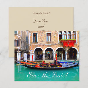 Venetiaanse gondels save-the-date kaarten