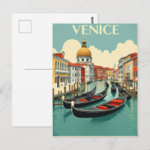 Venetiaanse Gondels - Vintage Reis Briefkaart (Voorkant / Achterkant)