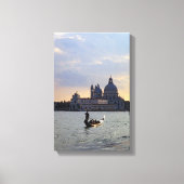 Venetiaanse gondola bij zonsondergang canvas afdruk (Voorkant)