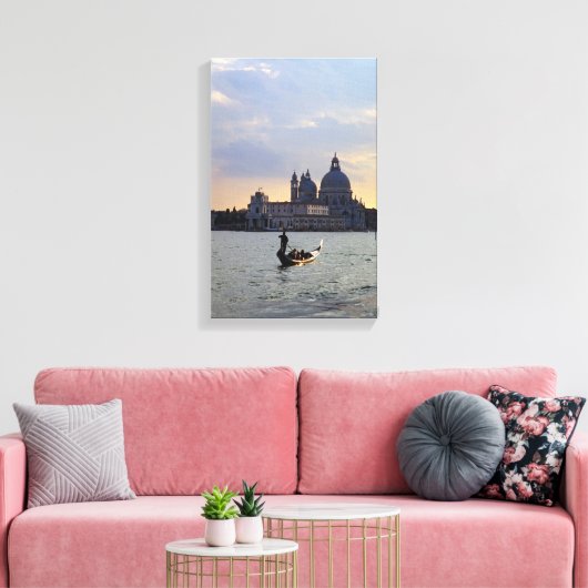 Venetiaanse gondola bij zonsondergang canvas afdruk (Insitu (Woonkamer))