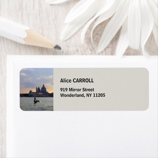 Venetiaanse gondola bij zonsondergang - Italië Etiket (Insitu)