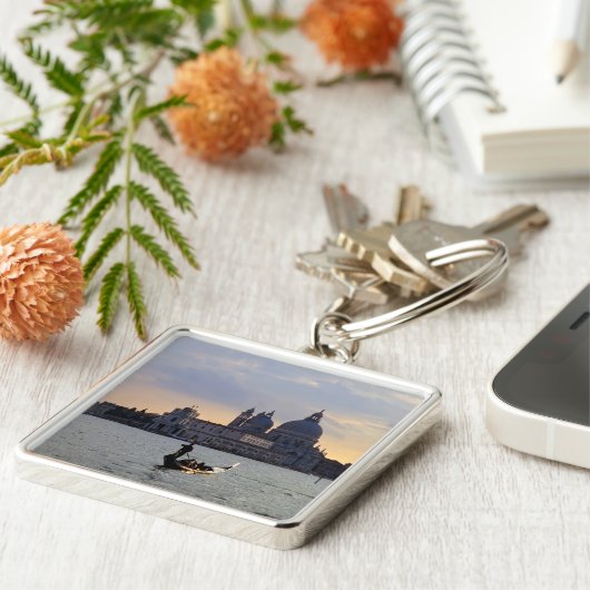 Venetiaanse gondola bij zonsondergang - Italië Sleutelhanger (Zijkant)