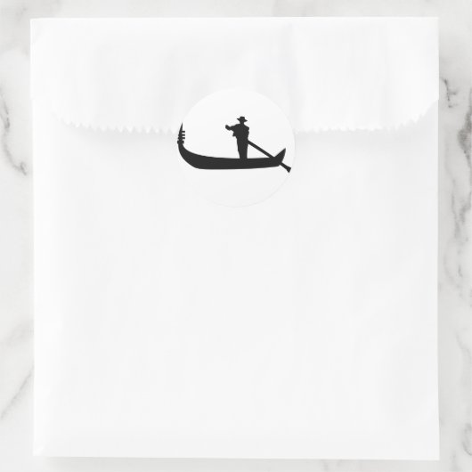venetiaanse gondola ronde sticker (Tas)