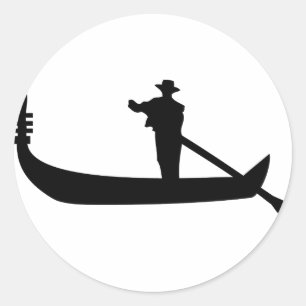 venetiaanse gondola ronde sticker