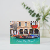 Venetiaanse gondola save-the-date kaarten (Staand voorkant)