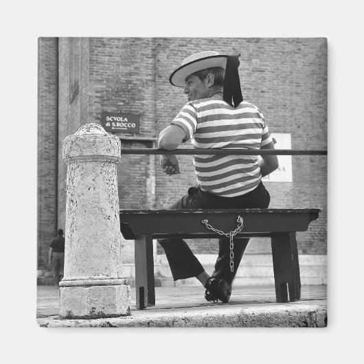 Venetiaanse Gondolier Magnet (Voorkant)