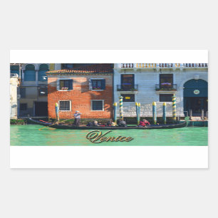 Venetiaanse gondolier rechthoekige sticker
