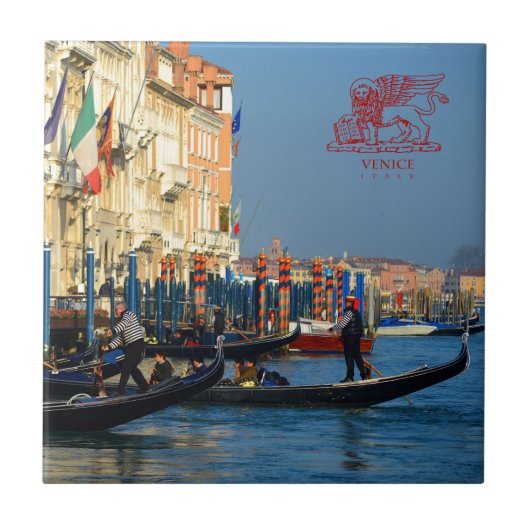 Venetiaanse gondoliers tegeltje (Voorkant)