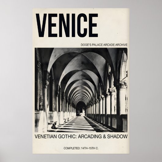 Venetiaanse gotische poster Venetiaanse arcade-arc (Voorkant)