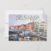 Venetiaanse Grand Canal RSVP-kaart RSVP Kaartje (Voorkant)