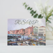 Venetiaanse Grand Canal RSVP-kaart RSVP Kaartje (Staand voorkant)