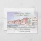 Venetiaanse Grand Canal RSVP-kaart RSVP Kaartje (Achterkant)