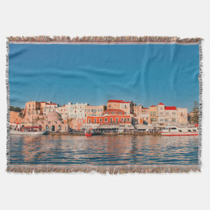 Venetiaanse haven in Chania op het blauwe uur op K Deken
