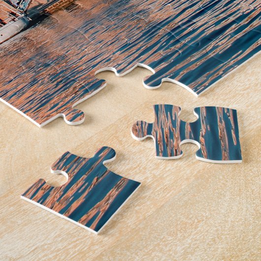 Venetiaanse haven in Chania op het blauwe uur op K Legpuzzel (Zijkant)