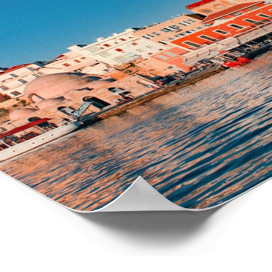 Venetiaanse haven in Chania op het blauwe uur op K Poster (Hoek)