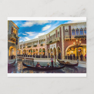 Venetiaanse Las Vegas Gondel Kanaal Architectuur Briefkaart