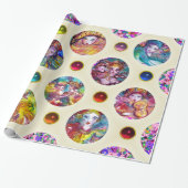 VENETIAANSE MARDI GRAS MASKERS MASKERADE GEZICHTEN CADEAUPAPIER (Uitgerold)