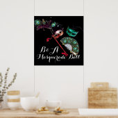 VENETIAANSE MARDI GRAS MASKERS MASKERBAL MONOGRAM POSTER (Keuken)