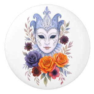 Venetiaanse Masker Bloemen Carnaval Bloom Chic Flo Keramische Knop