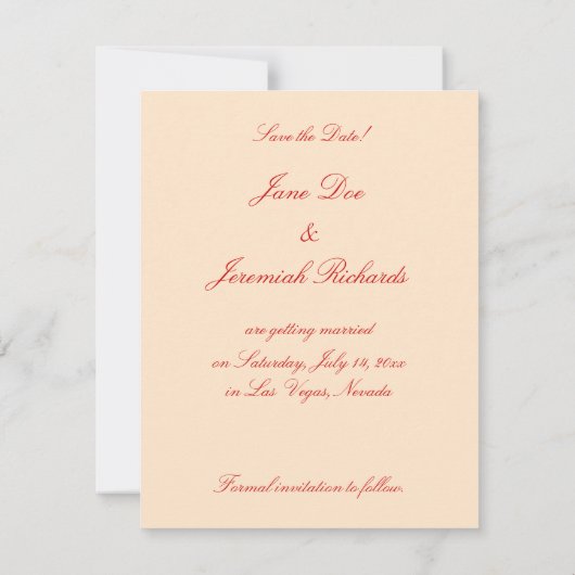 Venetiaanse Masker Save-the-Date Kaarten (Achterkant)