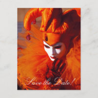 Venetiaanse Masker Save-the-Date Kaarten