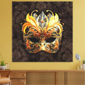 Venetiaanse maskerade gouden masker canvas afdruk (Insitu (Woonkamer))