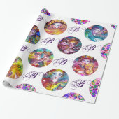 VENETIAANSE MASKERADE MARDI GRAS MASKERS MONOGRAM CADEAUPAPIER (Uitgerold)