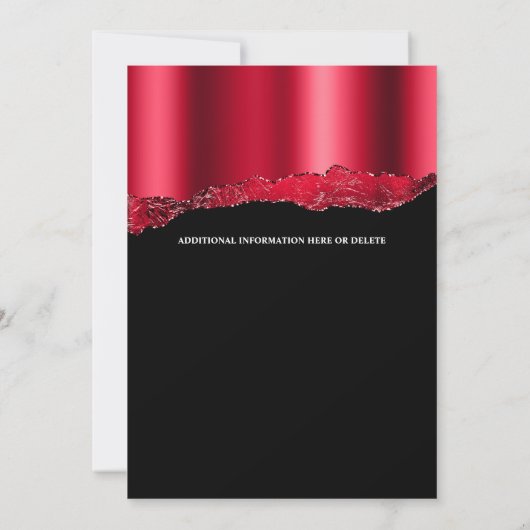 Venetiaanse maskerade verjaardagsmasker rood goud  kaart (Achterkant)