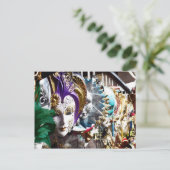 Venetiaanse maskers 1 briefkaart (Staand voorkant)