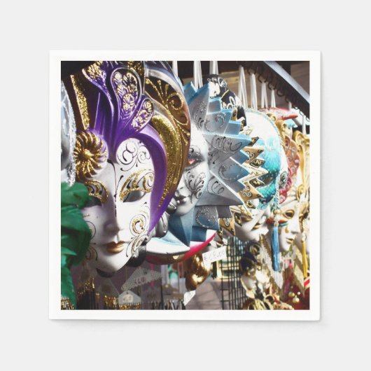 Venetiaanse maskers 1 servet (Voorkant)