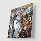 Venetiaanse maskers 2 vierkante klok (Hoek)