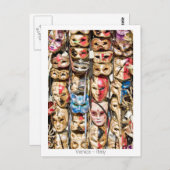 Venetiaanse maskers briefkaart (Voorkant / Achterkant)