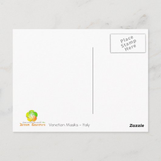 Venetiaanse maskers briefkaart (Achterkant)